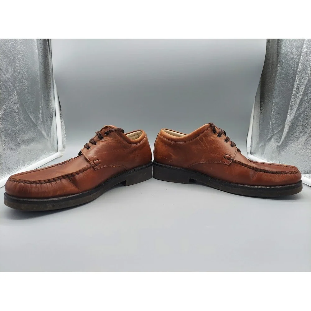 Hitchcock Leather Wide‎ Canoe Boat Shoes For Men brown Size 9 3E